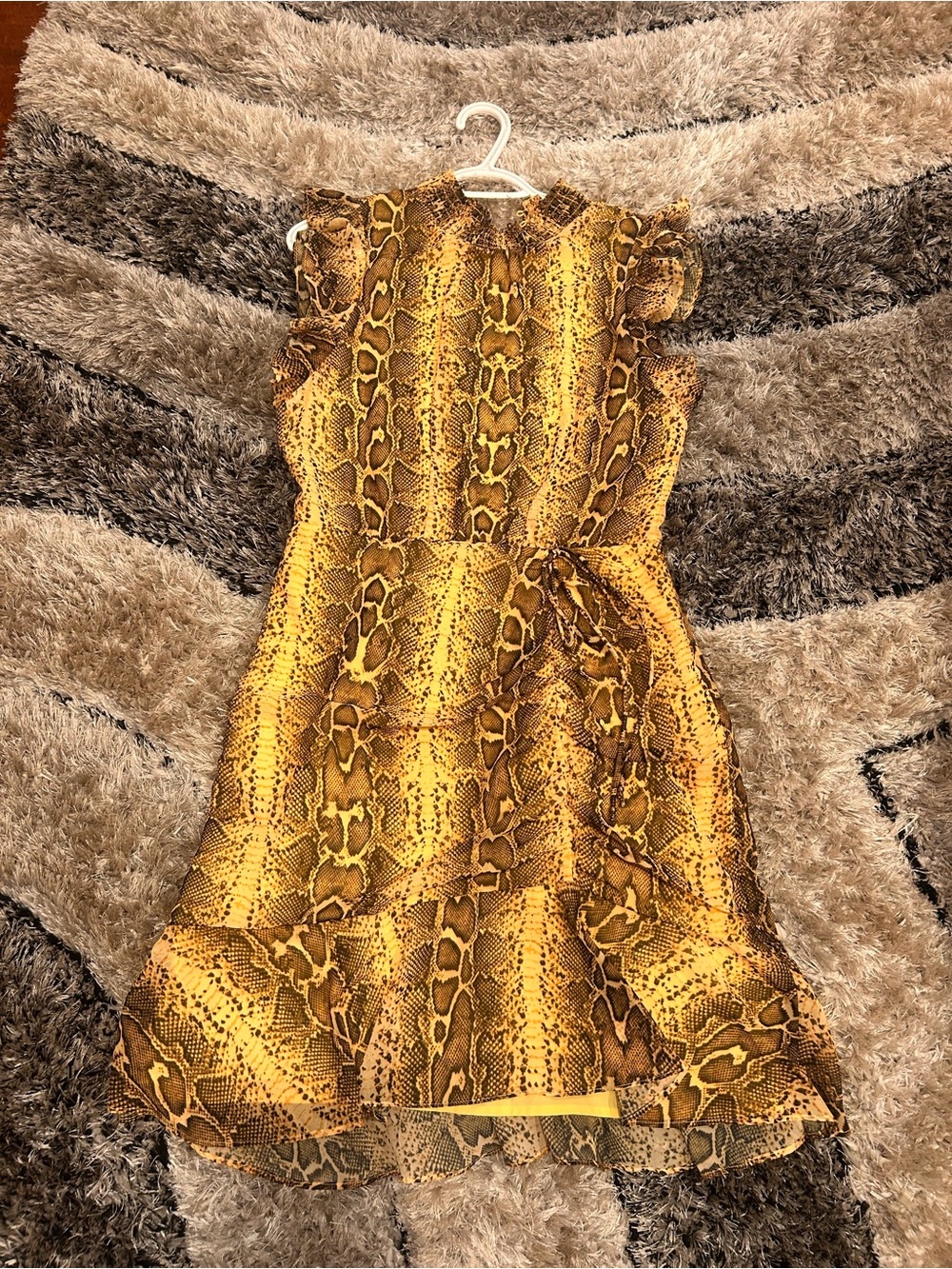 Sam Edelman Yellow Snake-Print Dress
